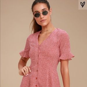 Lulu’s red pattern dress